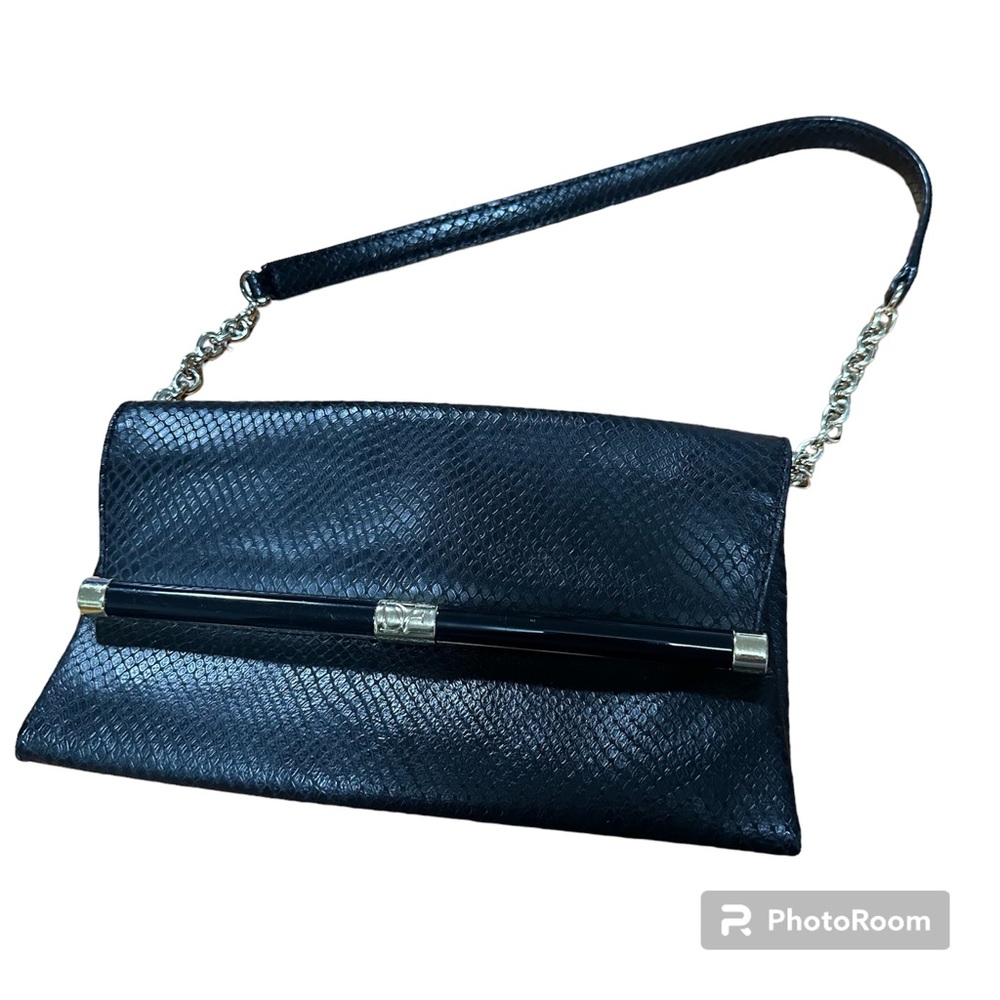 Diane Von Furstenberg small blake snake skin embossed bag detachable gan…